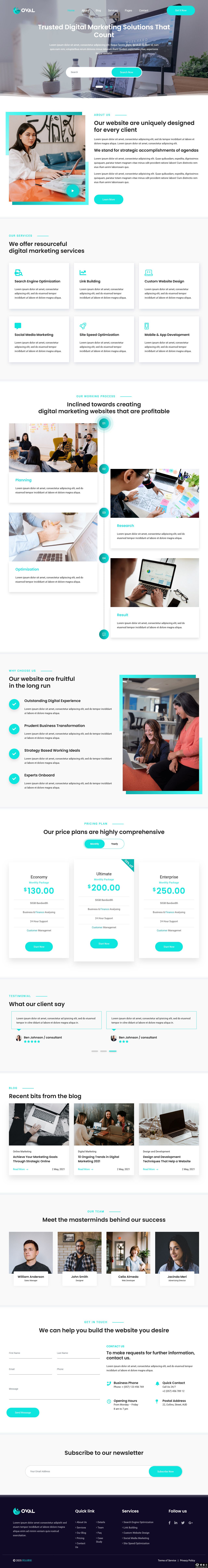 商业数字营销机构网站模板-PC预览