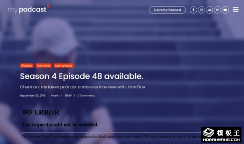 播客连载展示响应式网页模板