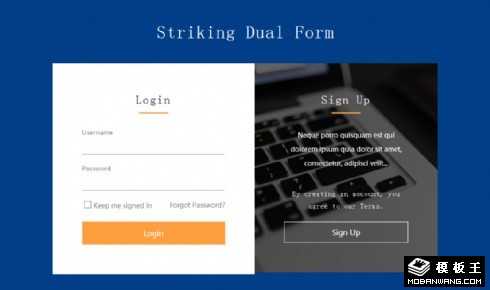登录注册框信息响应式网页模板