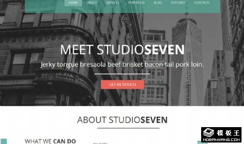 三色创意工作室适配响应网页模板