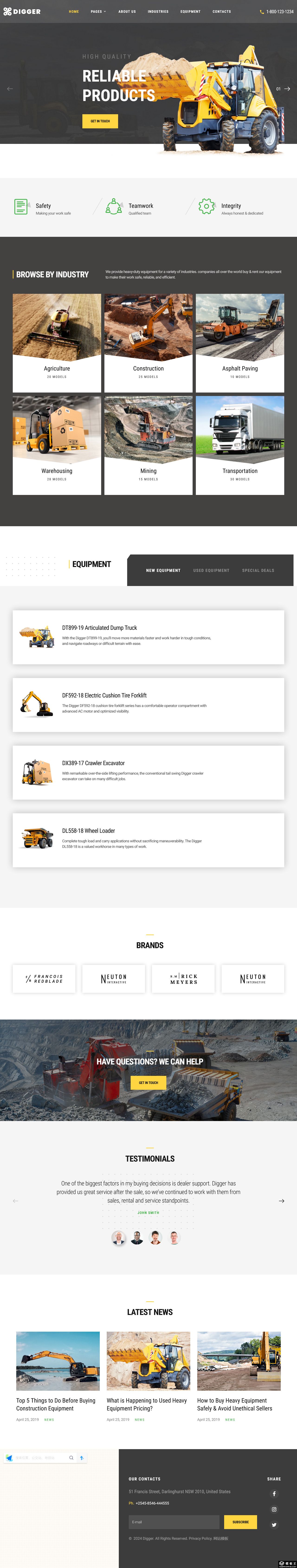 重型机械制造巨头网站模板-PC预览