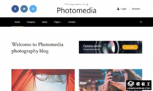 摄影媒体展示响应式网页模板