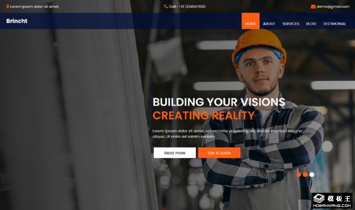 建筑工程总包网页模板