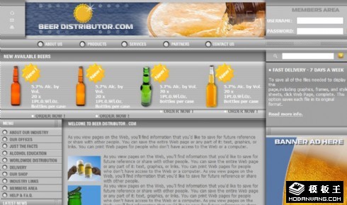 冰爽啤酒介绍网页模板