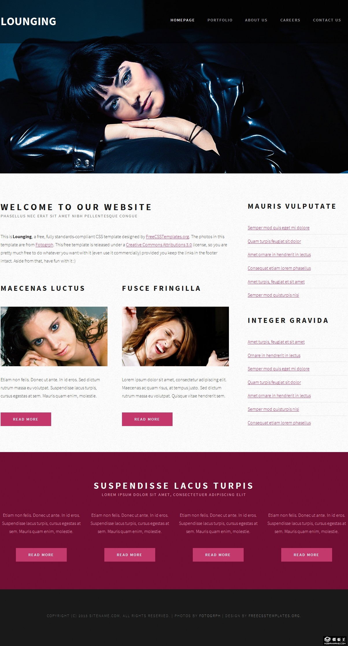 时尚休闲产品信息网页模板