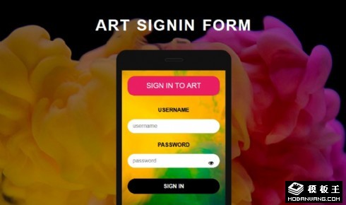 艺术色彩登录框网页模板