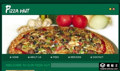 绿色比萨饼欢乐餐厅网页模板