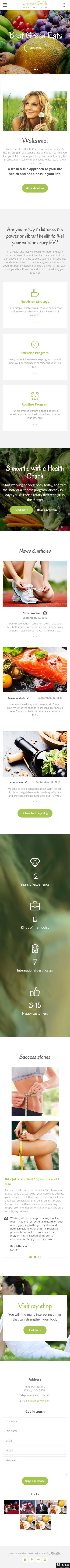 健康营养专家指南网站模板-手机预览
