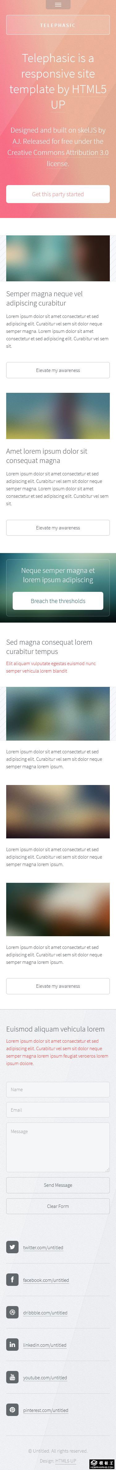 粉红信息响应式网页模板