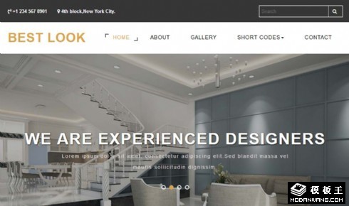 最佳室内设计公司响应式网页模板