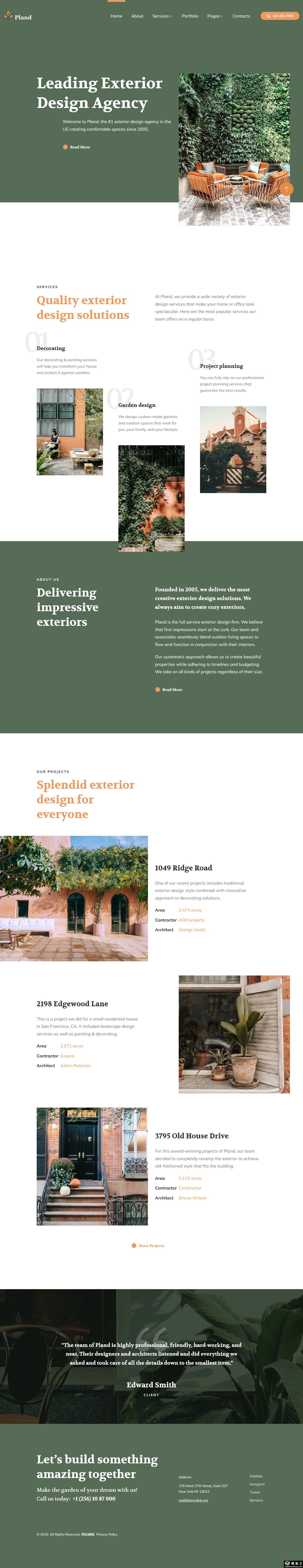 绿色室外空间设计公司网站模板-PC预览