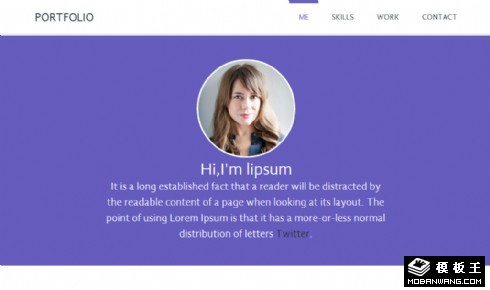 紫蓝个人案例介绍网页模板