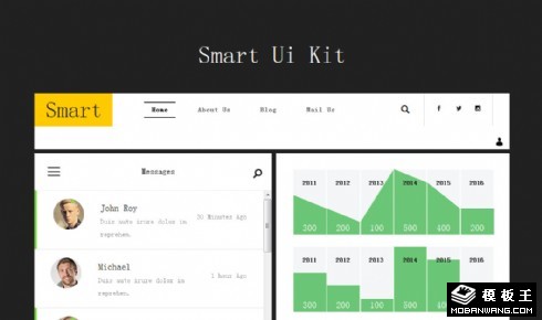 智能数据UIKIT组件响应式网页模板
