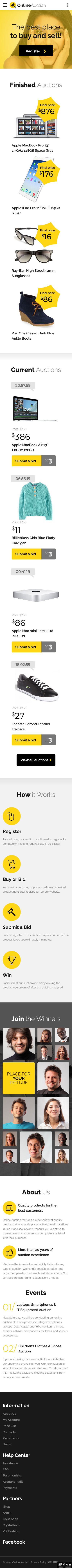 精品在线拍卖电商网站模板-手机预览