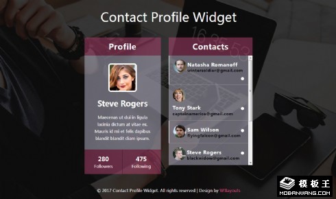 联系信息组件响应式网页模板