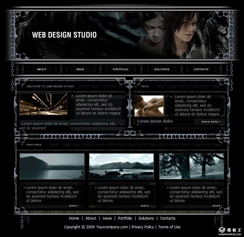 黑暗孪星设计工作室网页模板