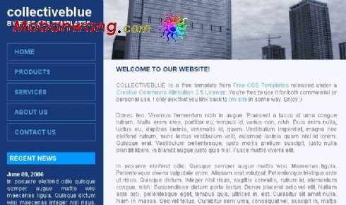 蓝色企业介绍动态网页模板