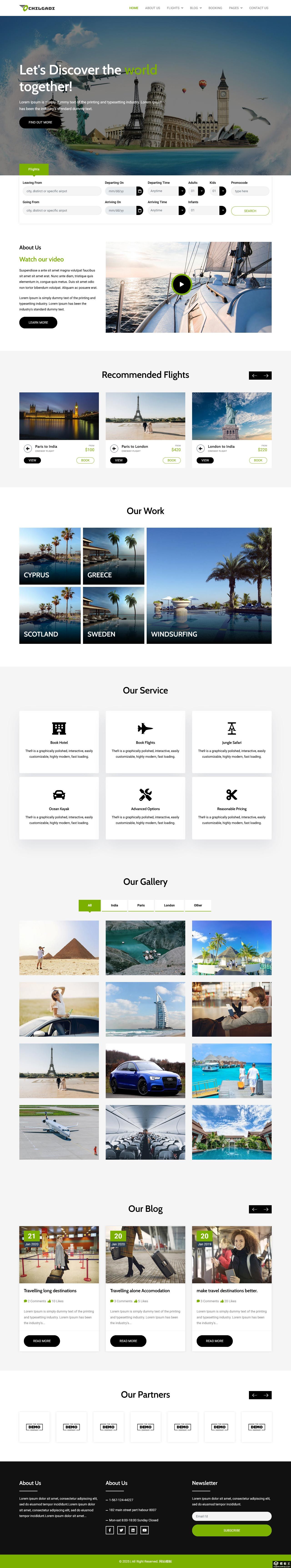 旅行攻略与目的地精选网站模板-PC预览