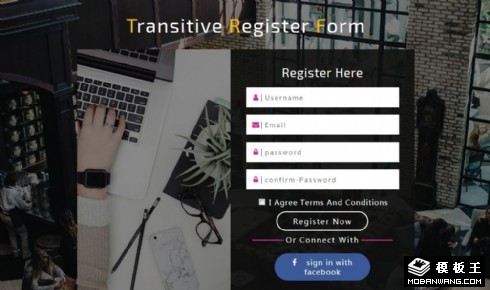 信息存储登录框响应式网页模板