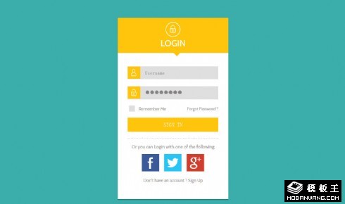 扁平登录注册订阅框网页模板