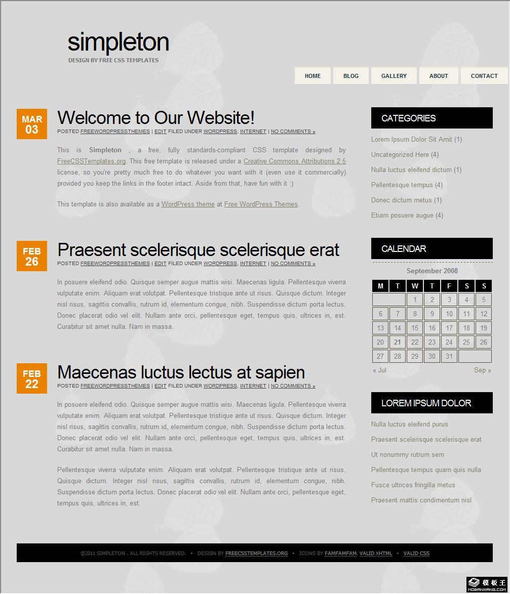 灰色傻瓜网页模板