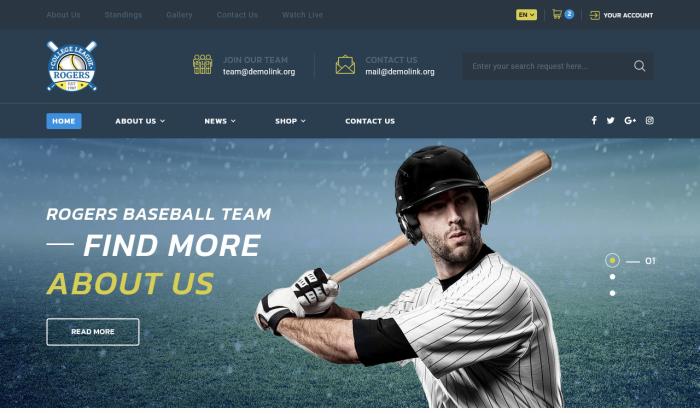 棒球新闻商城门户网站模板