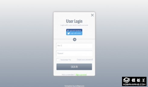 弹出阴影登录框响应式网页模板