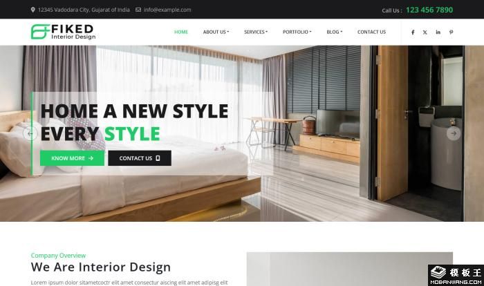 现代室内设计公司网站模板