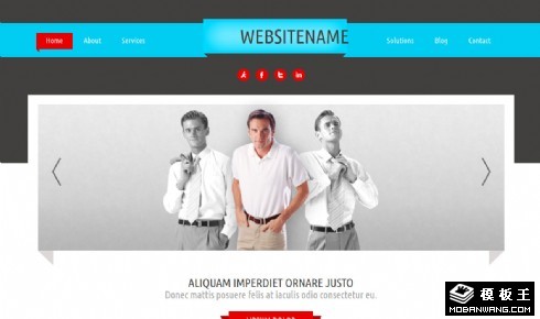 企业服务名片介绍响应式网页模板