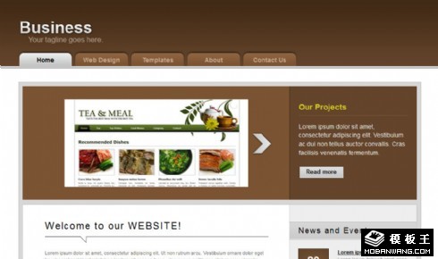 棕色商务幻灯片展示网页模板