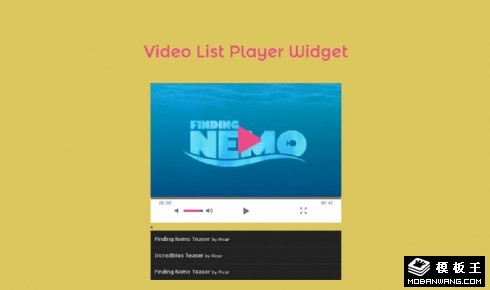 视频列表播放器响应式网页模板