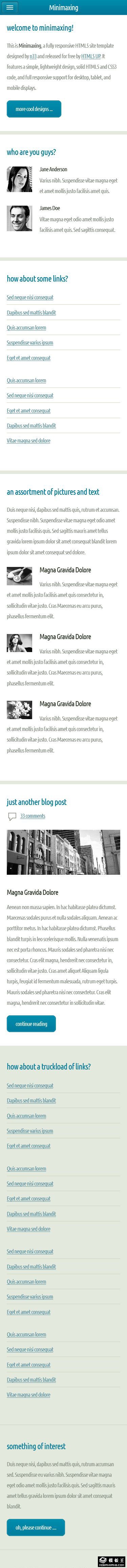 蓝色企业资讯响应式网页模板