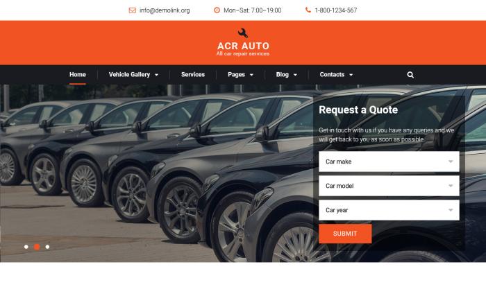 品质汽车修理保养服务网站模板