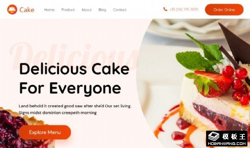美味蛋糕展示响应式网页模板