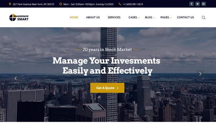 精品金融投资网站模板