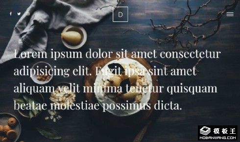 餐馆美食菜单展示响应式网站模板