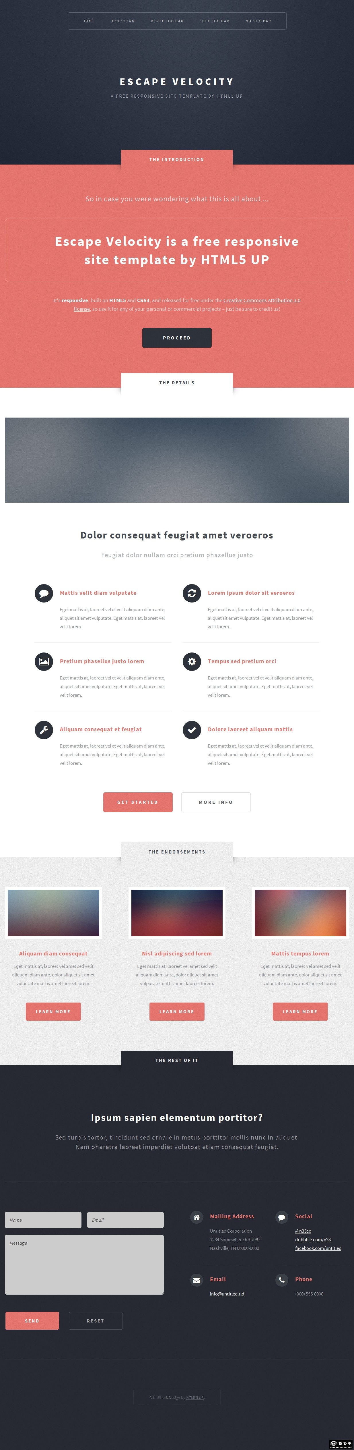 红黑图文列表响应式网页模板
