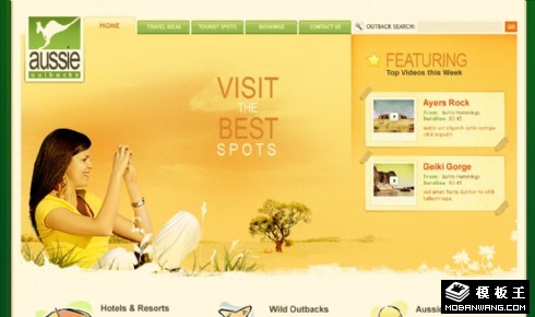 澳洲袋鼠旅行网页模板