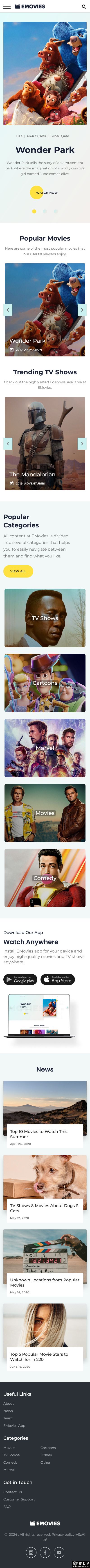 全能电影流媒体在线平台网站模板-手机预览