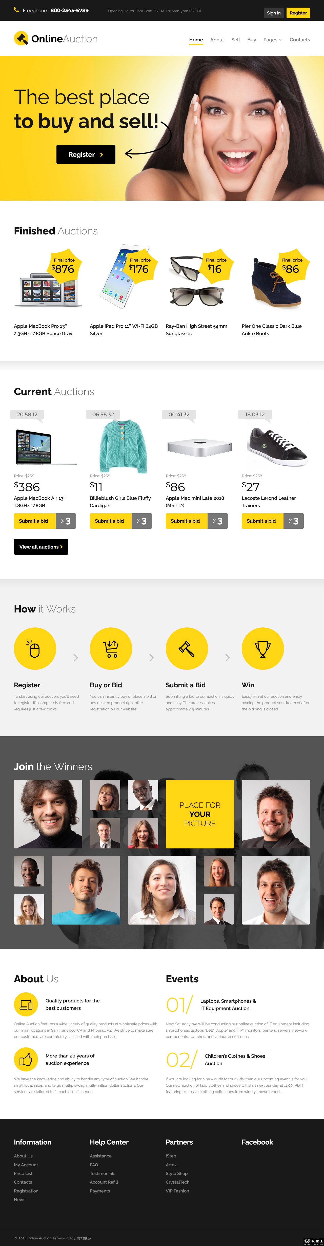 精品在线拍卖电商网站模板-PC预览