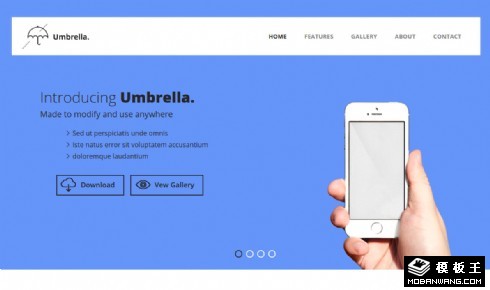 蓝色扁平APP介绍响应式网页模板
