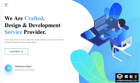 精制设计项目展示响应式网页模板