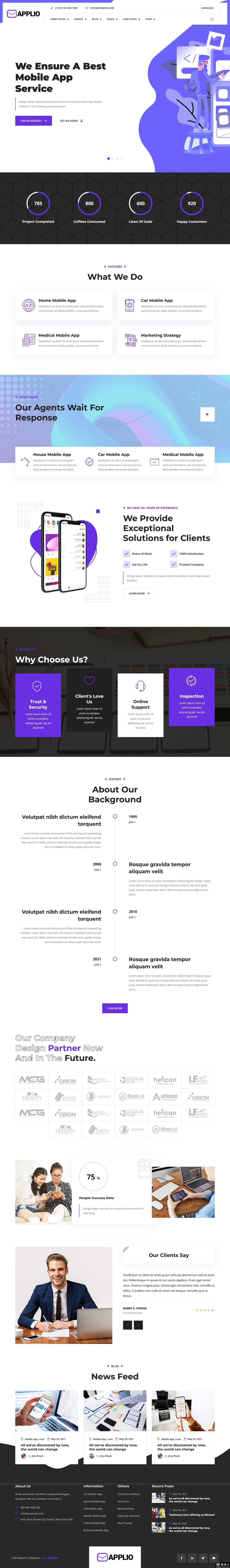 现代专业APP服务网站模板-PC预览