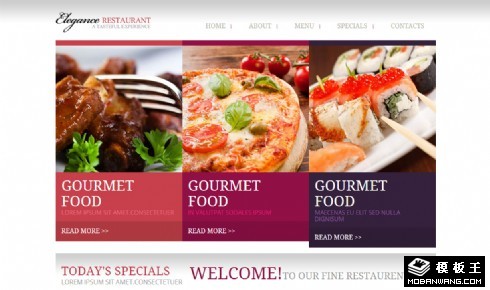 高级酒店美食响应式网站模板