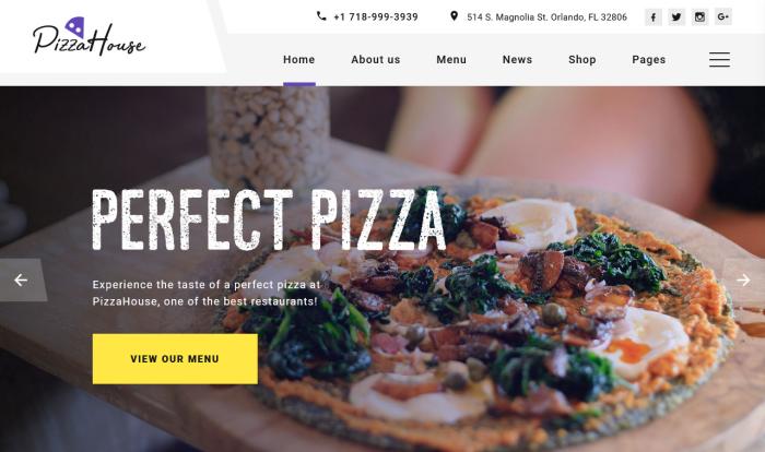 披萨美食预订网站模板