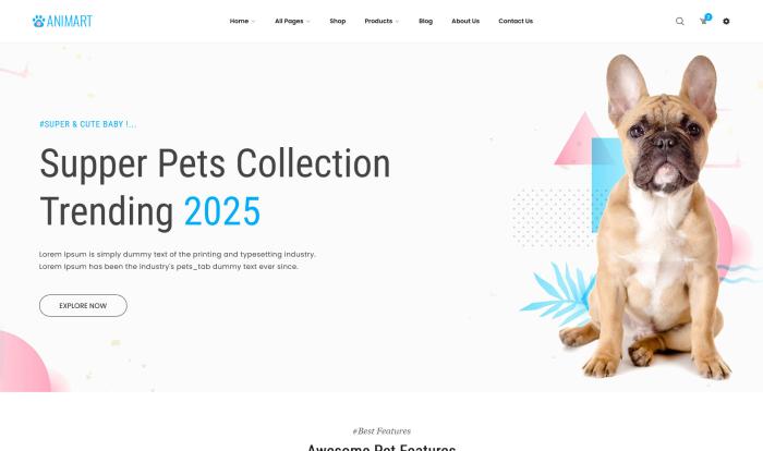 宠物产品精选商城网站模板