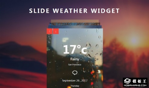 天气预报滑动片响应式网页模板