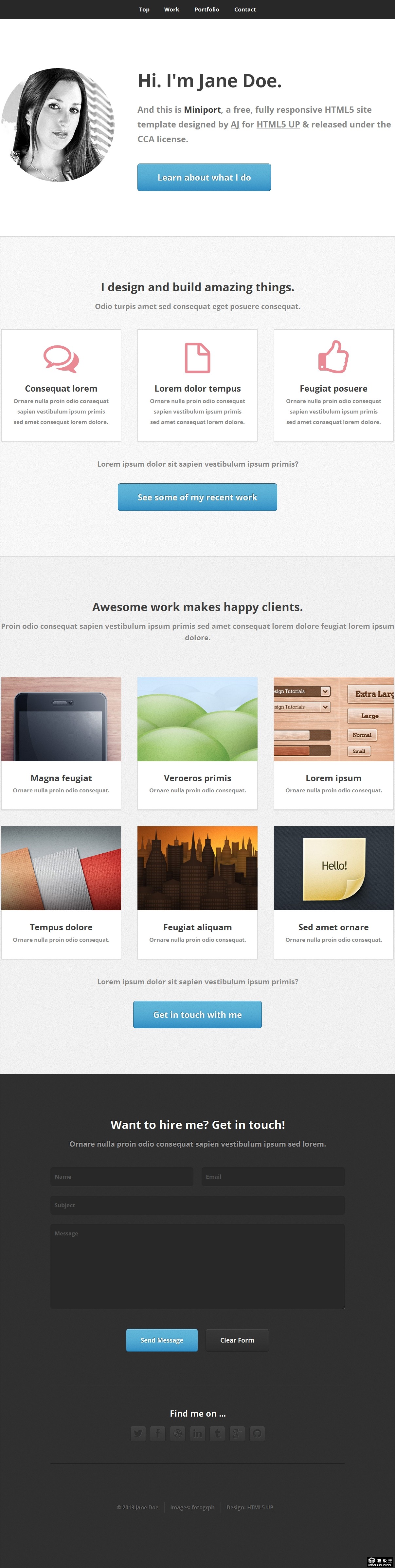 工作动态响应式网页模板
