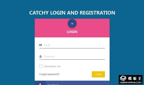 彩色登录注册界面响应式网页模板