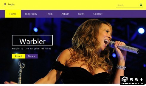 颤音乐队唱团演出响应式网页模板